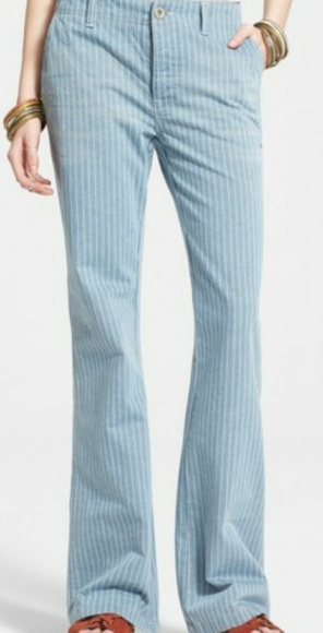🆕Free People Railroad Stripe Flare Jeans NWT - Picture 5 of 7